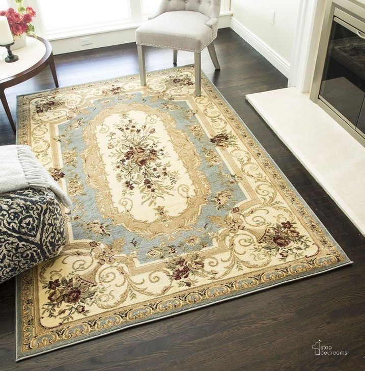 The appearance of Faith 2513-LBL Aubusson Light Blue European Traditional Blue 5' x 7'10 Area Rug designed by Rugs America in the traditional interior design. This light blue piece of furniture  was selected by 1StopBedrooms from Faith Collection to add a touch of cosiness and style into your home. Sku: RA23766. Material: Polypropylene. Product Type: Area Rugs. Image1