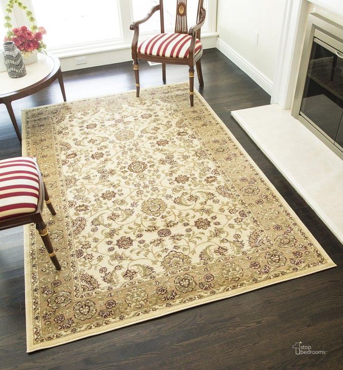The appearance of Faith 3129-CRM Tabriz Cream Oriental Traditional Beige 7'10 x 10'10 Area Rug designed by Rugs America in the traditional interior design. This beige piece of furniture  was selected by 1StopBedrooms from Faith Collection to add a touch of cosiness and style into your home. Sku: RA23770. Material: Polypropylene. Product Type: Area Rugs. Image1