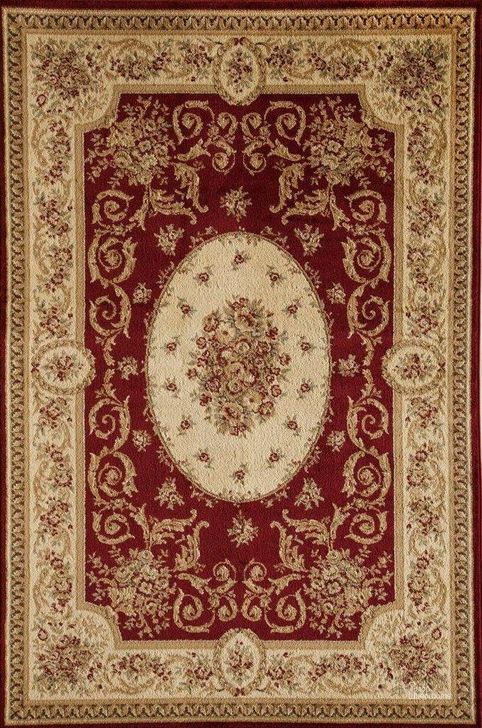 The appearance of Faith 4277-RED Medallion Red European Traditional Red 5' x 7'10 Area Rug designed by Rugs America in the traditional interior design. This red piece of furniture  was selected by 1StopBedrooms from Faith Collection to add a touch of cosiness and style into your home. Sku: RA23778. Material: Polypropylene. Product Type: Area Rugs. Image1