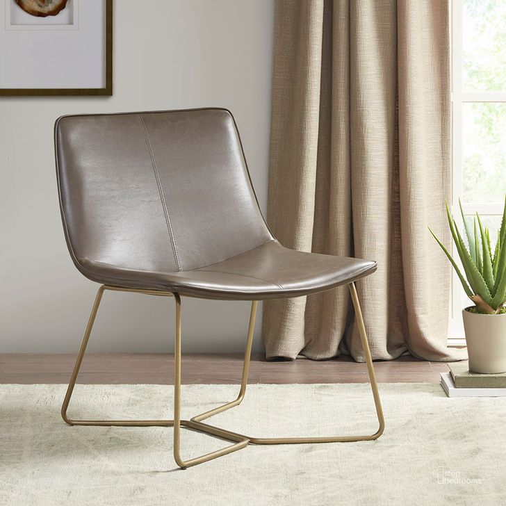 The appearance of Fallon Accent Chair In Brown/Gold designed by Olliix in the modern / contemporary interior design. This brown/gold piece of furniture  was selected by 1StopBedrooms from Fallon Collection to add a touch of cosiness and style into your home. Sku: MP100-1084. Material: Wood. Product Type: Accent Chair. Image1