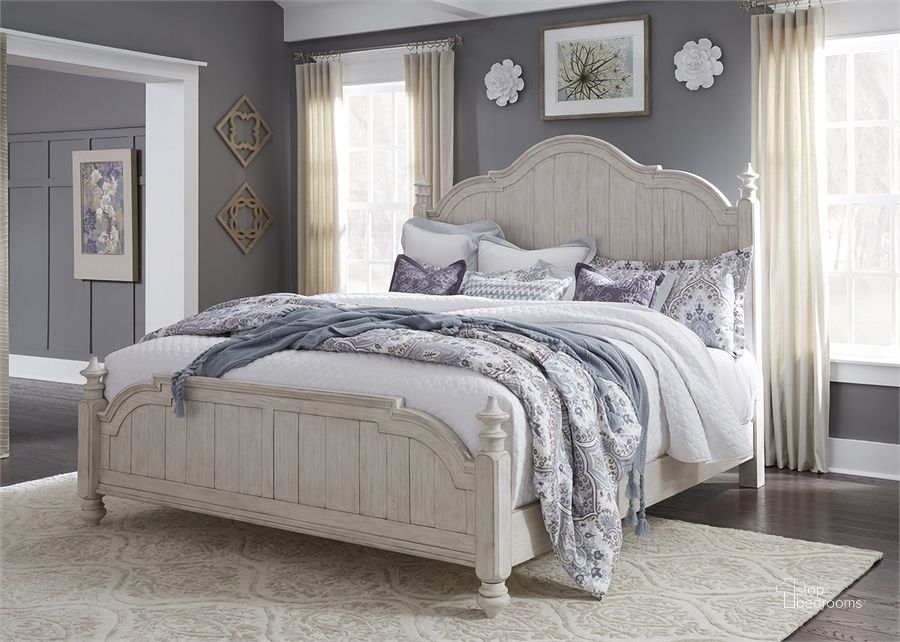 The appearance of Farmhouse Reimagined Antique White Poster Bedroom Set designed by Liberty in the traditional interior design. This antique white piece of furniture  was selected by 1StopBedrooms from Farmhouse Reimagined Collection to add a touch of cosiness and style into your home. Sku: 652-BR01;652-BR02;652-BR90;652-BR62. Bed Type: Poster Bed. Material: Wood. Product Type: Poster Bed. Bed Size: Queen. Image1