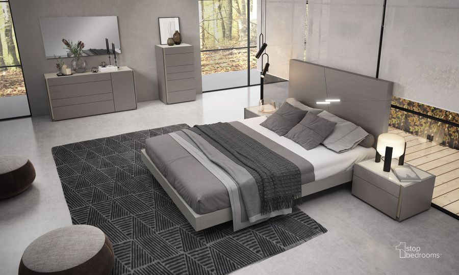 The appearance of Faro Grey Platform Bedroom Set designed by J&M in the modern / contemporary interior design. This grey piece of furniture  was selected by 1StopBedrooms from Faro Collection to add a touch of cosiness and style into your home. Sku: 17868-Q;17868-NSL. Bed Type: Platform Bed. Product Type: Platform Bed. Bed Size: Queen. Image1