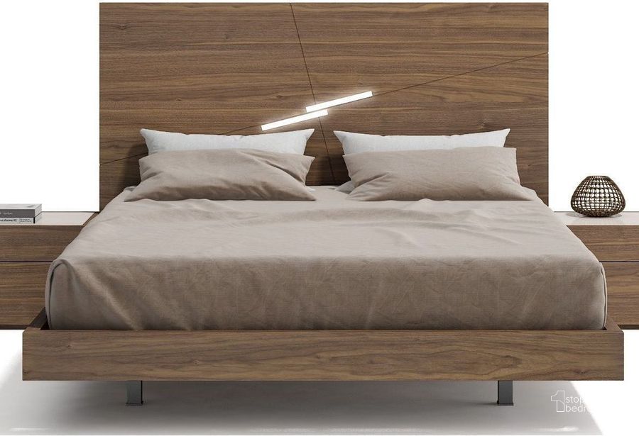 The appearance of Faro Walnut King Platform Bed designed by J&M in the modern / contemporary interior design. This brown piece of furniture  was selected by 1StopBedrooms from Faro Collection to add a touch of cosiness and style into your home. Sku: 17862-K. Bed Type: Platform Bed. Material: Wood. Product Type: Platform Bed. Bed Size: King. Image1