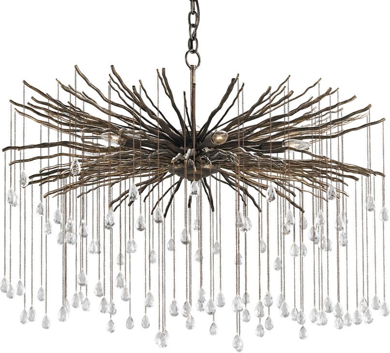 The appearance of Fen Large Crystal Chandelier designed by Currey & Company in the modern / contemporary interior design. This crystal piece of furniture  was selected by 1StopBedrooms from Fen Collection to add a touch of cosiness and style into your home. Sku: 9451. Product Type: Chandelier. Material: Iron. Image1