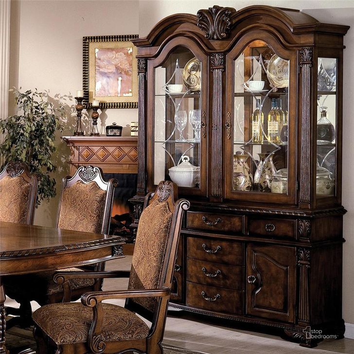 The appearance of Crown Mark Neo Renaissance Buffet with Hutch in Warm Brown 2400BH designed by Crown Mark in the traditional interior design. This brown piece of furniture  was selected by 1StopBedrooms from Neo Renaissance Collection to add a touch of cosiness and style into your home. Sku: 2400-B;2400-H. Material: Wood. Product Type: Buffet and Hutch. Image1