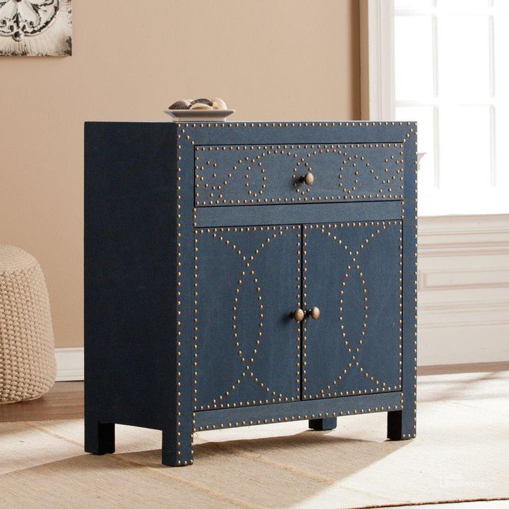 The appearance of Florian Double-Door Cabinet In Navy designed by SEI Furniture in the coastal interior design. This antique bronze piece of furniture  was selected by 1StopBedrooms from Florian Collection to add a touch of cosiness and style into your home. Sku: HZ5925. Product Type: Cabinet. Material: MDF. Image1