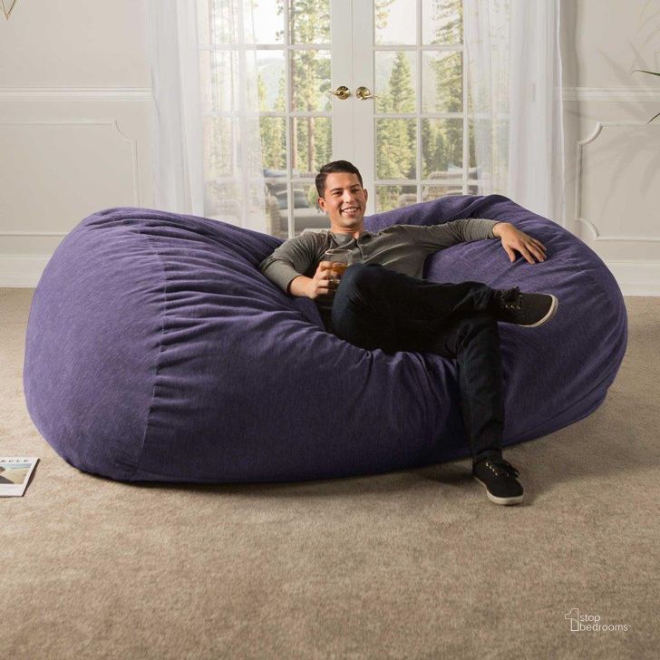 The appearance of Foam 7 Foot Giant Bean Bag Sofa Premium Chenille In Plum designed by Jaxx Bean Bags in the modern / contemporary interior design. This plum piece of furniture  was selected by 1StopBedrooms from  to add a touch of cosiness and style into your home. Sku: 17583227. Product Type: Accent Chair. Material: Chenille. Image1