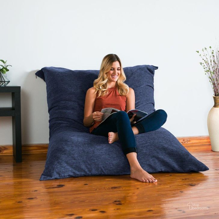 The appearance of Foam Labs 5.5 ft Warwick Bean Bag Pillow Premium Chenille In Navy Blue designed by Jaxx Bean Bags in the modern / contemporary interior design. This navy blue piece of furniture  was selected by 1StopBedrooms from  to add a touch of cosiness and style into your home. Sku: 17550243. Product Type: Accent Chair. Material: Chenille. Image1