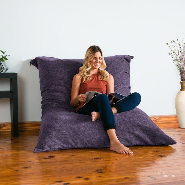 The appearance of Foam Labs 5.5 ft Warwick Bean Bag Pillow Premium Chenille In Plum designed by Jaxx Bean Bags in the modern / contemporary interior design. This plum piece of furniture  was selected by 1StopBedrooms from  to add a touch of cosiness and style into your home. Sku: 17550227. Product Type: Accent Chair. Material: Chenille. Image1
