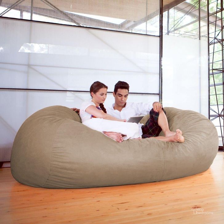 The appearance of Foam Labs 7 Foot Giant Bean Bag Sofa In Camel designed by Jaxx Bean Bags in the modern / contemporary interior design. This camel piece of furniture  was selected by 1StopBedrooms from  to add a touch of cosiness and style into your home. Sku: 10817115. Material: Microsuede. Product Type: Accent Chair. Image1