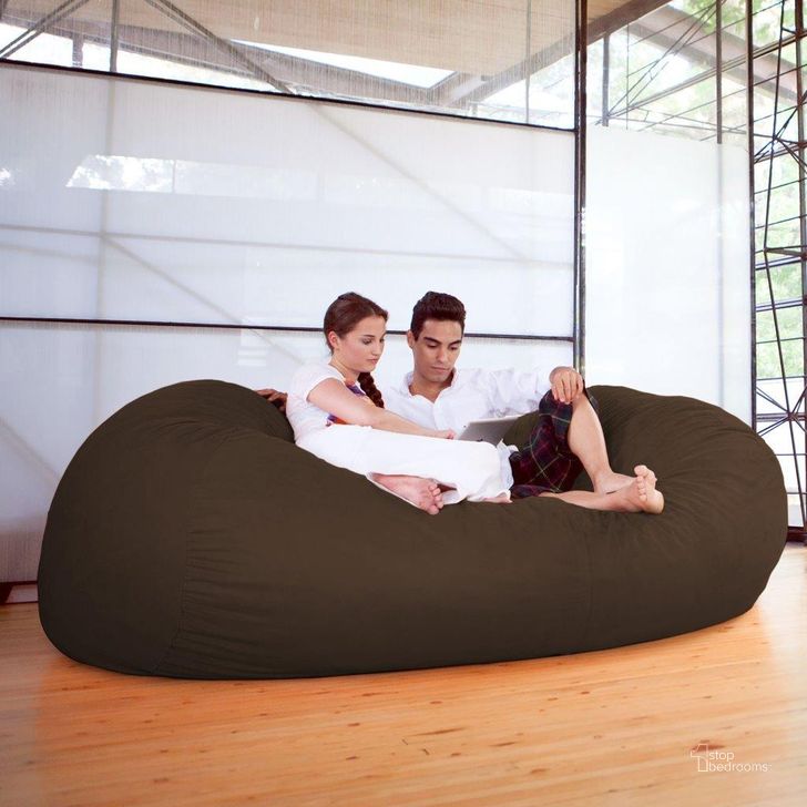 The appearance of Foam Labs 7 Foot Giant Bean Bag Sofa In Chocolate designed by Jaxx Bean Bags in the modern / contemporary interior design. This chocolate piece of furniture  was selected by 1StopBedrooms from  to add a touch of cosiness and style into your home. Sku: 10817113. Material: Microsuede. Product Type: Accent Chair. Image1