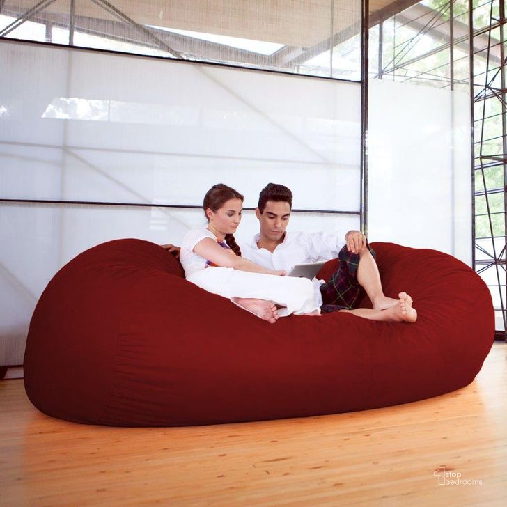 The appearance of Foam Labs 7 Foot Giant Bean Bag Sofa In Cinnabar designed by Jaxx Bean Bags in the modern / contemporary interior design. This cinnabar piece of furniture  was selected by 1StopBedrooms from  to add a touch of cosiness and style into your home. Sku: 10817116. Material: Microsuede. Product Type: Accent Chair. Image1