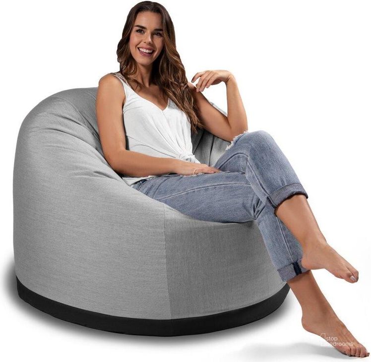 The appearance of Foam Labs Helena Large Round Outdoor Bean Bag Club Chair Sunbrella Granite designed by Jaxx Bean Bags in the modern / contemporary interior design. This granite piece of furniture  was selected by 1StopBedrooms from  to add a touch of cosiness and style into your home. Sku: 18363737. Material: Fabric. Product Type: Accent Chair. Image1