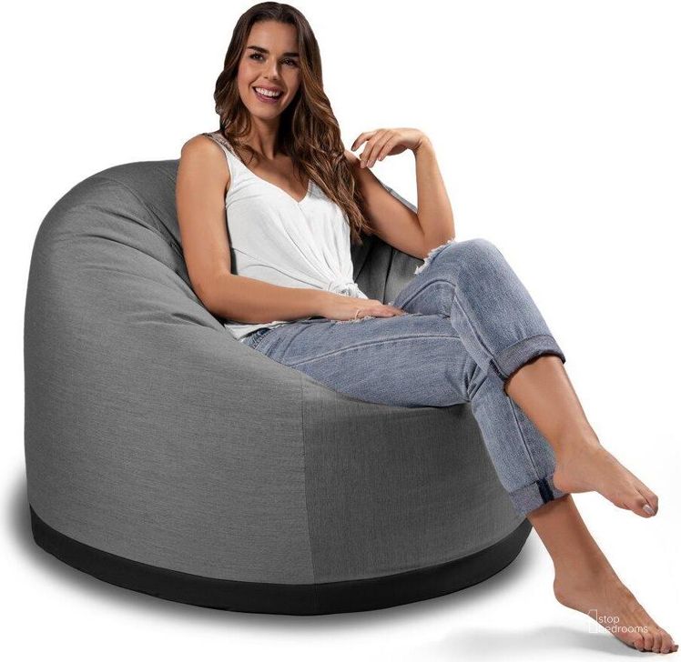 The appearance of Foam Labs Helena Large Round Outdoor Bean Bag Club Chair Sunbrella Slate designed by Jaxx Bean Bags in the modern / contemporary interior design. This slate piece of furniture  was selected by 1StopBedrooms from  to add a touch of cosiness and style into your home. Sku: 18363410. Material: Fabric. Product Type: Accent Chair. Image1
