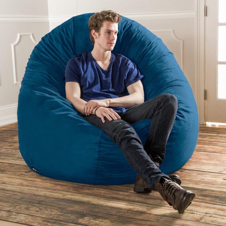 The appearance of Foam Labs Joran 6 Foot Large Bean Bag Chair for Adults In Camel designed by Jaxx Bean Bags in the transitional interior design. This navy piece of furniture  was selected by 1StopBedrooms from  to add a touch of cosiness and style into your home. Sku: 10887117. Material: Microsuede. Product Type: Accent Chair. Image1