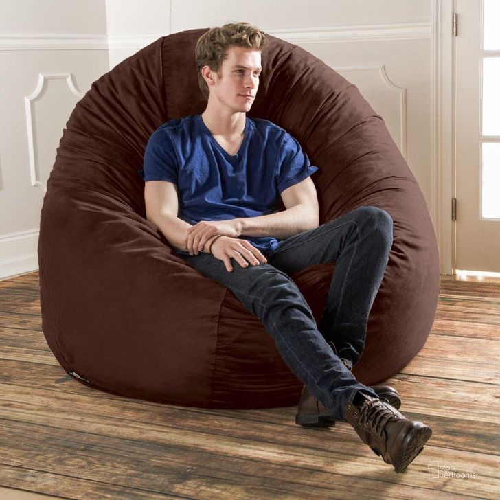 The appearance of Foam Labs Joran 6 Foot Large Bean Bag Chair for Adults In Chocolate designed by Jaxx Bean Bags in the transitional interior design. This chocolate piece of furniture  was selected by 1StopBedrooms from  to add a touch of cosiness and style into your home. Sku: 10887113. Material: Microsuede. Product Type: Accent Chair. Image1