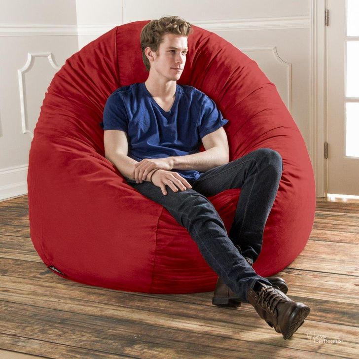 The appearance of Foam Labs Joran 6 Foot Large Bean Bag Chair for Adults In Cinnabar designed by Jaxx Bean Bags in the transitional interior design. This cinnabar piece of furniture  was selected by 1StopBedrooms from  to add a touch of cosiness and style into your home. Sku: 10887116. Material: Microsuede. Product Type: Accent Chair. Image1