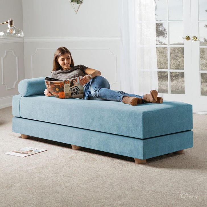 The appearance of Foam Labs Zaki Daybed And Foldout Queensize Mattress Premium Chenille In Turquoise designed by Jaxx Bean Bags in the modern / contemporary interior design. This turquoise piece of furniture  was selected by 1StopBedrooms from  to add a touch of cosiness and style into your home. Sku: 17700413. Product Type: Accent Chair. Material: Chenille. Image1
