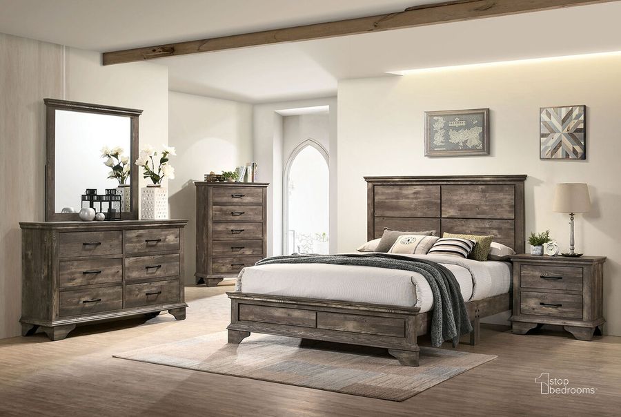 The appearance of Fortworth California King Bed In Gray designed by Furniture of America in the transitional interior design. This gray piece of furniture  was selected by 1StopBedrooms from Fortworth Collection to add a touch of cosiness and style into your home. Sku: CM7186CK. Bed Type: Panel Bed. Material: Wood. Product Type: Panel Bed. Bed Size: California King. Image1