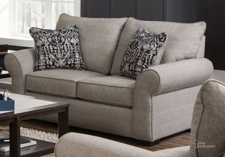 The appearance of Maddox Phantom/Fossil Loveseat designed by Jackson in the transitional interior design. This gray piece of furniture  was selected by 1StopBedrooms from Maddox Collection to add a touch of cosiness and style into your home. Sku: 415202163128263948. Material: Fabric. Product Type: Loveseat. Image1