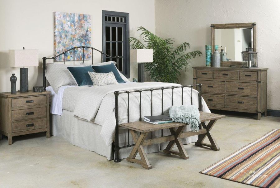 The appearance of Foundry Garden Bedroom Set designed by Kincaid in the transitional interior design. This brown piece of furniture  was selected by 1StopBedrooms from Foundry Collection to add a touch of cosiness and style into your home. Sku: 59-132P;59-141. Material: Wood. Bed Size: Queen. Product Type: Slat / Spindle Bed. Bed Type: Slat / Spindle Bed. Image1