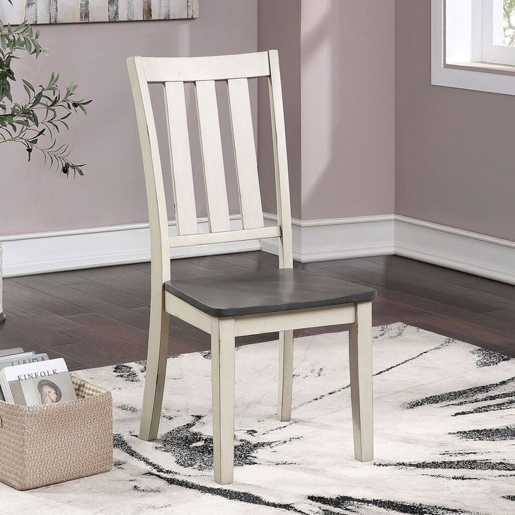 The appearance of Frances Side Chair Set of 2 In Antique White and Gray designed by Furniture of America in the rustic / southwestern interior design. This white/gray piece of furniture  was selected by 1StopBedrooms from Frances Collection to add a touch of cosiness and style into your home. Sku: CM3478WH-SC-2PK. Material: Wood. Product Type: Side Chair. Image1