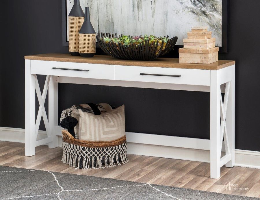 Franklin White Sofa Table Desk by Legacy Classic 1StopBedrooms