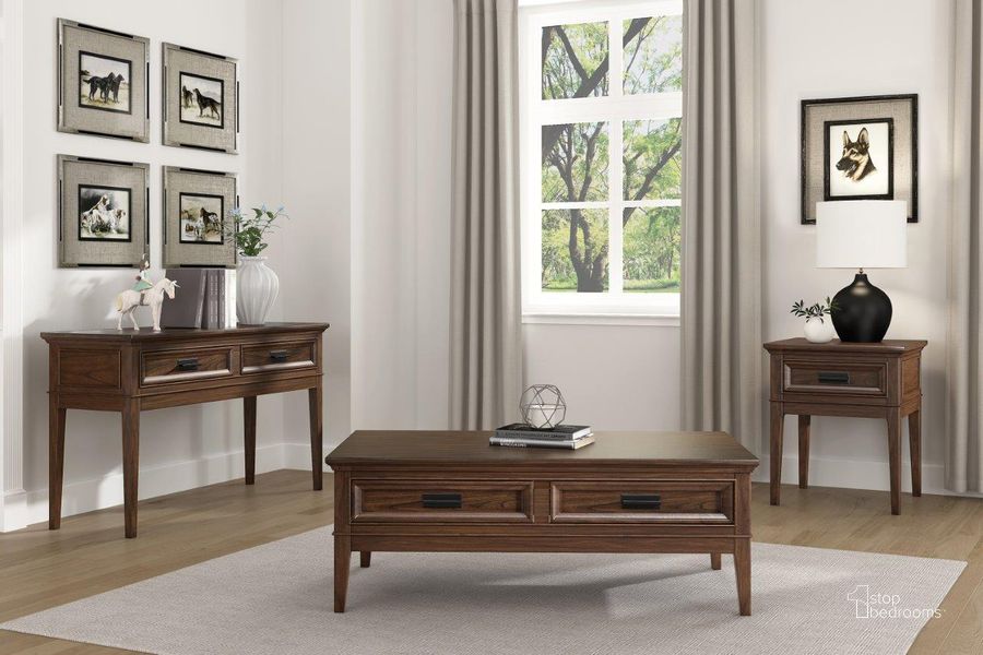 The appearance of Frazier Brown Cherry Occasional Table Set designed by Homelegance in the transitional interior design. This brown piece of furniture  was selected by 1StopBedrooms from Frazier Collection to add a touch of cosiness and style into your home. Sku: 1649-30;1649-04. Material: Wood. Product Type: Occasional Table Set. Image1