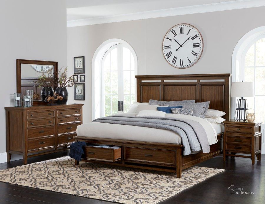The appearance of Frazier Brown Cherry Storage Platform Bedroom Set designed by Homelegance in the transitional interior design. This brown piece of furniture  was selected by 1StopBedrooms from Frazier Collection to add a touch of cosiness and style into your home. Sku: 1649-1;1649-2;1649-3;1649-4. Bed Type: Storage Bed. Material: Wood. Product Type: Storage Bed. Bed Size: Queen. Image1