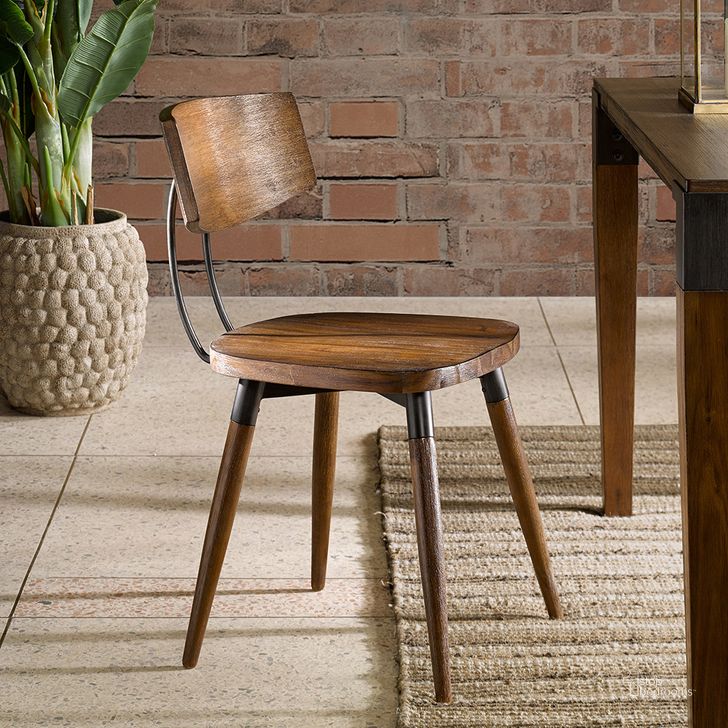 The appearance of Frazier Dining Chairset Of 2Pcs In Brown designed by Olliix in the industrial interior design. This brown piece of furniture  was selected by 1StopBedrooms from Frazier Collection to add a touch of cosiness and style into your home. Sku: II100-0031. Material: Wood. Product Type: Dining Chair. Image1