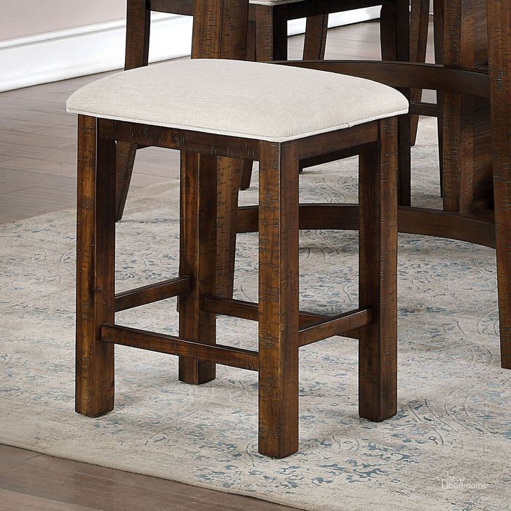 The appearance of Fredonia Counter Height Stool In Rustic Oak and Beige designed by Furniture of America in the rustic / southwestern interior design. This rustic oak and beige piece of furniture  was selected by 1StopBedrooms from Fredonia Collection to add a touch of cosiness and style into your home. Sku: CM3902BC-2PK. Material: Wood. Product Type: Barstool. Image1