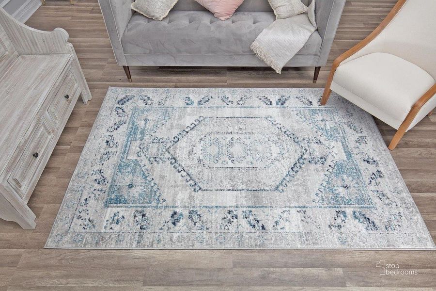 The appearance of Freida FY10B Misty Smoke Vintage Farmhouse Gray 2' x 4' Area Rug designed by Rugs America in the country / farmhouse interior design. This gray piece of furniture  was selected by 1StopBedrooms from Freida Collection to add a touch of cosiness and style into your home. Sku: RA30554. Material: Polypropylene. Product Type: Area Rugs. Image1