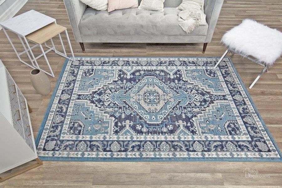 The appearance of Freida FY15A Midnight Blue Vintage Farmhouse Dark Blue 2' x 4' Area Rug designed by Rugs America in the country / farmhouse interior design. This midnight blue piece of furniture  was selected by 1StopBedrooms from Freida Collection to add a touch of cosiness and style into your home. Sku: RA30556. Material: Polypropylene. Product Type: Area Rugs. Image1