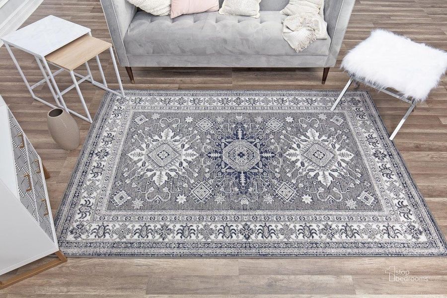 The appearance of Freida FY45A Cornflower Vintage Farmhouse Dark Gray 2' x 4' Area Rug designed by Rugs America in the country / farmhouse interior design. This cornflower piece of furniture  was selected by 1StopBedrooms from Freida Collection to add a touch of cosiness and style into your home. Sku: RA30572. Material: Polypropylene. Product Type: Area Rugs. Image1