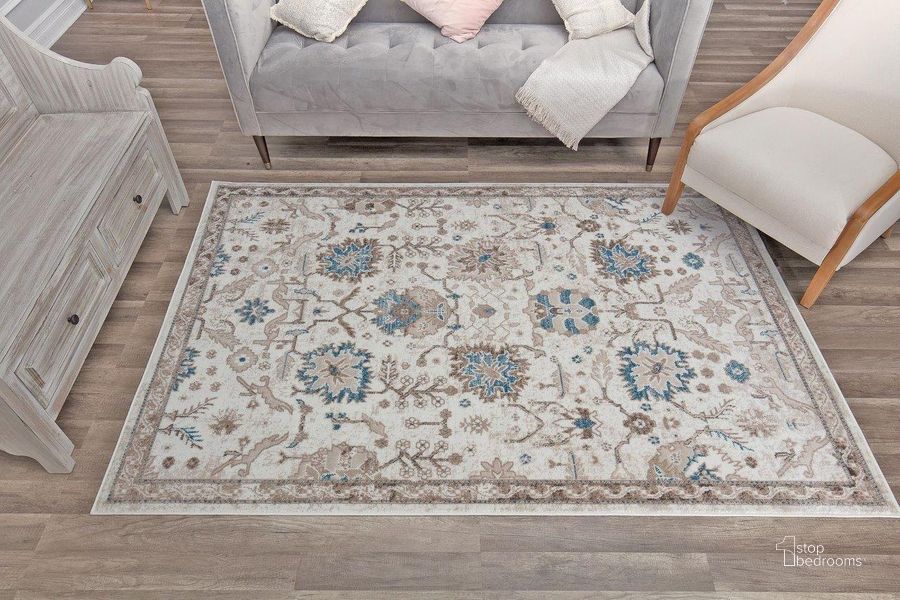 The appearance of Freida FY55B Honeysuckle Vintage Farmhouse Cream 2' x 4' Area Rug designed by Rugs America in the country / farmhouse interior design. This cream piece of furniture  was selected by 1StopBedrooms from Freida Collection to add a touch of cosiness and style into your home. Sku: RA30578. Material: Polypropylene. Product Type: Area Rugs. Image1