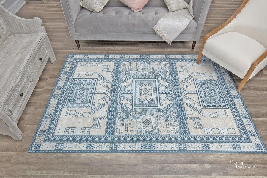 The appearance of Freida FY60A Azure Vintage Farmhouse Cream 2' x 4' Area Rug designed by Rugs America in the country / farmhouse interior design. This azure piece of furniture  was selected by 1StopBedrooms from Freida Collection to add a touch of cosiness and style into your home. Sku: RA30580. Material: Polypropylene. Product Type: Area Rugs. Image1