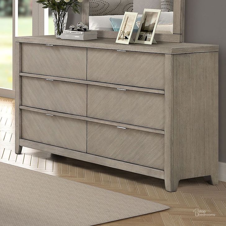 The appearance of Fresno Dresser designed by Bernards in the modern / contemporary interior design. This beige piece of furniture  was selected by 1StopBedrooms from Fresno Collection to add a touch of cosiness and style into your home. Sku: 1914-130. Material: Wood. Product Type: Dresser. Image1