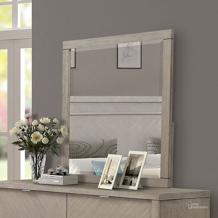 The appearance of Fresno Mirror designed by Bernards in the modern / contemporary interior design. This beige piece of furniture  was selected by 1StopBedrooms from Fresno Collection to add a touch of cosiness and style into your home. Sku: 1914-140. Material: Wood. Product Type: Dresser Mirror. Image1