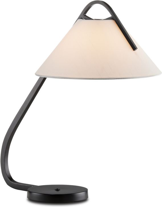 The appearance of Frey Black Desk Lamp designed by Currey & Company in the modern / contemporary interior design. This black piece of furniture  was selected by 1StopBedrooms from Frey Collection to add a touch of cosiness and style into your home. Sku: 6000-0780. Material: Metal. Product Type: Desk Lamp. Image1