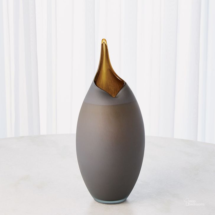 The appearance of Frosted Grey Small Vase With Amber Casing designed by Global Views in the modern / contemporary interior design. This gray piece of furniture  was selected by 1StopBedrooms from Frosted Collection to add a touch of cosiness and style into your home. Sku: 8.82542. Material: Glass. Product Type: Vase. Image1