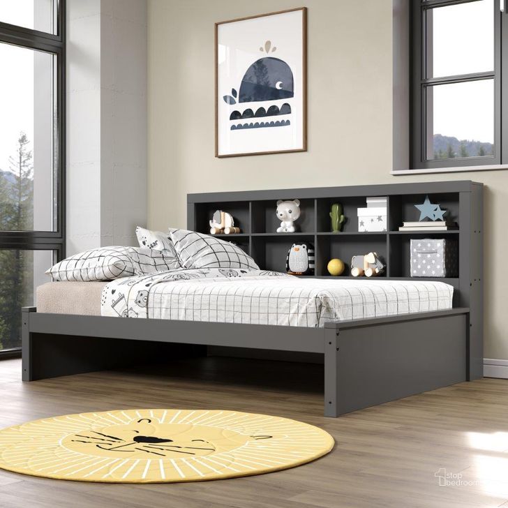 The appearance of Full Bookcase Daybed In Dark Grey designed by DONCO kids in the modern / contemporary interior design. This dark grey piece of furniture  was selected by 1StopBedrooms from  to add a touch of cosiness and style into your home. Sku: 1733A-FDG;1733B-FDG. Bed Type: Daybed. Material: Wood. Product Type: DayBed. Bed Size: Full. Image1