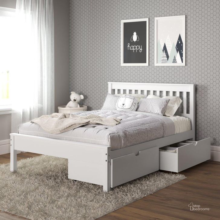 The appearance of Full Contempo Bed With Dual Under Bed Drawers In White Finish designed by DONCO kids in the modern / contemporary interior design. This white piece of furniture  was selected by 1StopBedrooms from  to add a touch of cosiness and style into your home. Sku: 500A-FW;500B-FW;505-W. Bed Type: Storage Bed. Material: Wood. Product Type: Storage Bed. Bed Size: Full. Image1