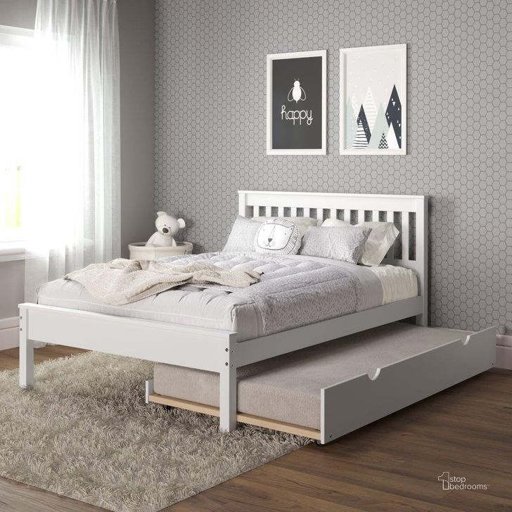 The appearance of Full Contempo Bed With Twin Trundle Bed In White Finish designed by DONCO kids in the modern / contemporary interior design. This white piece of furniture  was selected by 1StopBedrooms from  to add a touch of cosiness and style into your home. Sku: 500A-FW;500B-FW;503-W. Bed Type: Panel Bed. Material: Wood. Product Type: Panel Bed. Bed Size: Full. Image1