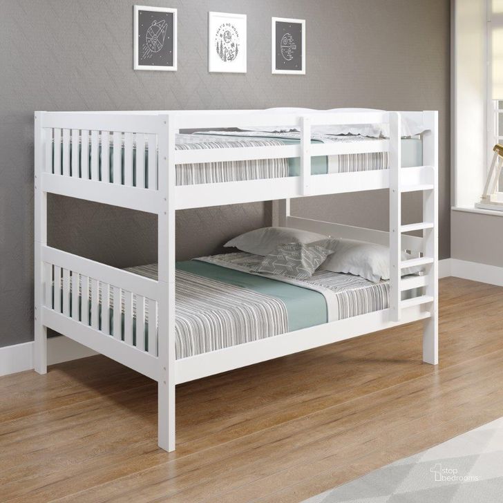 The appearance of Full-Full Mission Bunk Bed White designed by DONCO kids in the modern / contemporary interior design. This white piece of furniture  was selected by 1StopBedrooms from  to add a touch of cosiness and style into your home. Sku: 1015-3FFW. Bed Type: Bunk Bed. Material: Wood. Product Type: Bunk Bed. Bed Size: Full. Image1