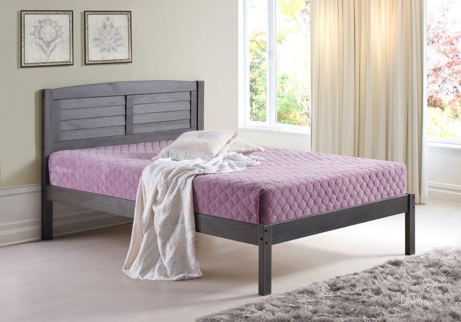 The appearance of Full Louver Bed Antique Grey designed by DONCO kids in the modern / contemporary interior design. This rustic walnut piece of furniture  was selected by 1StopBedrooms from  to add a touch of cosiness and style into your home. Sku: 212-FAG. Bed Type: Platform Bed. Material: Wood. Product Type: Platform Bed. Bed Size: Full. Image1