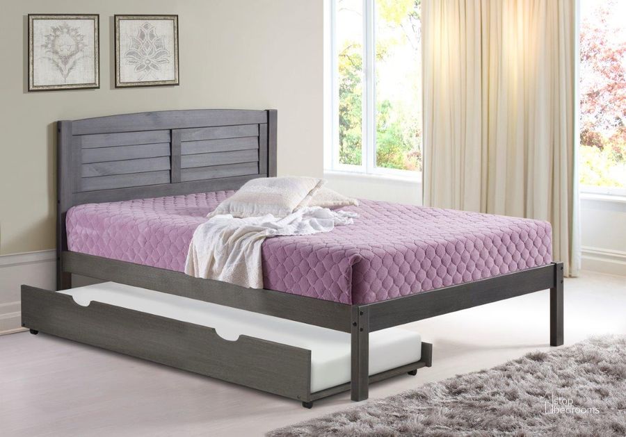 The appearance of Full Louver Bed With Trundle Bed Antique Grey designed by DONCO kids in the modern / contemporary interior design. This antique grey piece of furniture  was selected by 1StopBedrooms from  to add a touch of cosiness and style into your home. Sku: 212-FAG_503-AG. Bed Type: Platform Bed. Material: Wood. Product Type: Platform Bed. Bed Size: Full. Image1