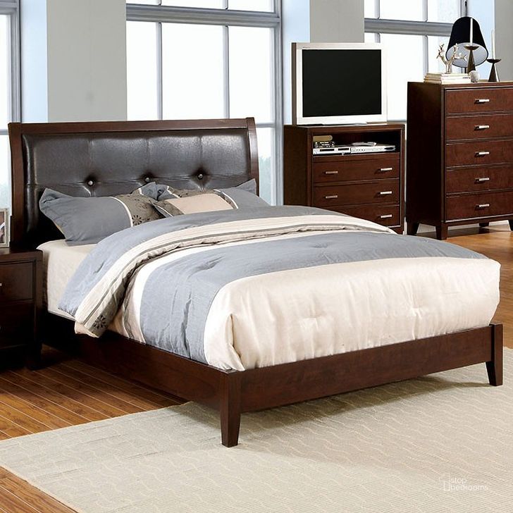 The appearance of Furniture of America Enrico I Brown Cherry Full Bed designed by Furniture of America in the modern / contemporary interior design. This brown piece of furniture  was selected by 1StopBedrooms from Enrico I Collection to add a touch of cosiness and style into your home. Sku: CM7068F-HB;CM7068F-FB;CM7068F-R13. Bed Type: Platform Bed. Product Type: Platform Bed. Bed Size: Full. Image1