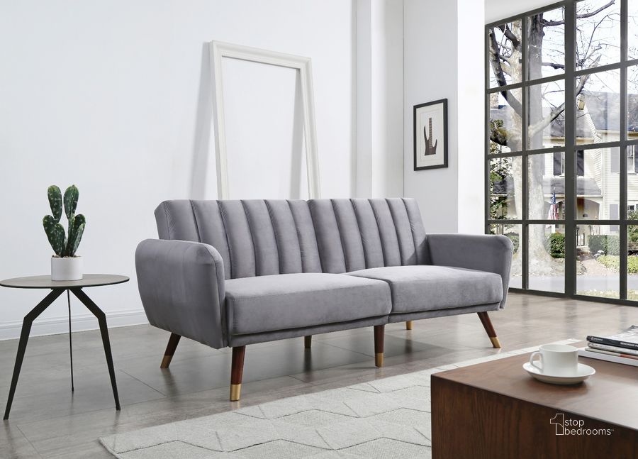 The appearance of Glory Furniture Siena Sofa Bed, Gray designed by Glory in the transitional interior design. This gray piece of furniture  was selected by 1StopBedrooms from Siena Collection to add a touch of cosiness and style into your home. Sku: G0152-S-Convertible Sofa. Material: Wood. Product Type: Sofa Bed. Image1