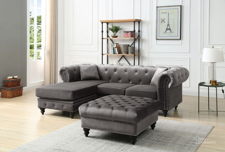 The appearance of Glory Furniture Nola Reversible Sofa Chaise, Dark Gray designed by Glory in the modern / contemporary interior design. This dark gray piece of furniture  was selected by 1StopBedrooms from Nola Collection to add a touch of cosiness and style into your home. Sku: G0350B-SC-Sofa Section Base;G0350B-SC-Arms;G0350B-SC-Chaise Section base. Material: Wood. Product Type: Sofa Chaise. Image1