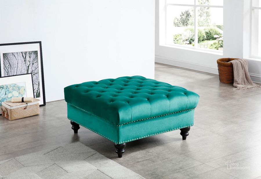 The appearance of Glory Furniture Nola Ottoman, Green designed by Glory in the modern / contemporary interior design. This green piece of furniture  was selected by 1StopBedrooms from Nola Collection to add a touch of cosiness and style into your home. Sku: G0352-O-Ottoman. Material: Wood. Product Type: Ottoman. Image1